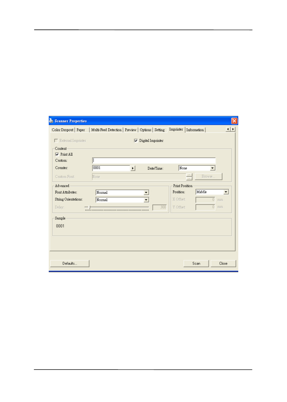 10 the imprinter tab | Avision AV1860 (DL-1101S/DL-1103S) User Manual | Page 86 / 121
