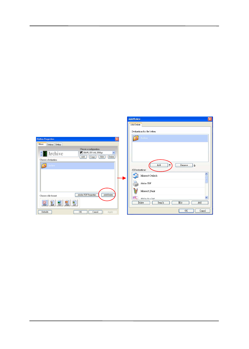 3 adding a new destination application | Avision AV1860 (DL-1101S/DL-1103S) User Manual | Page 96 / 121