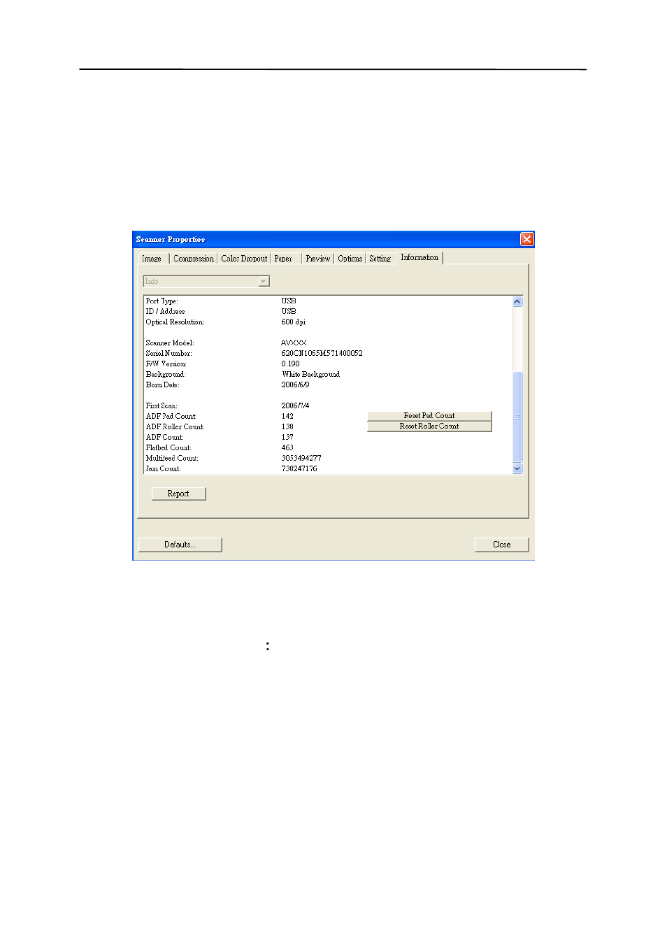 9 the information tab, The information tab -46 | Avision AV121 (FF-0506/FF-0508/FF-0608S) User Manual | Page 70 / 90