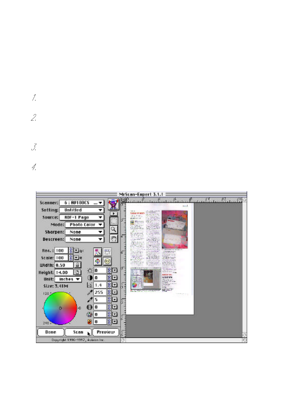 Operating the scanner | Avision AV100CS User Manual | Page 24 / 48