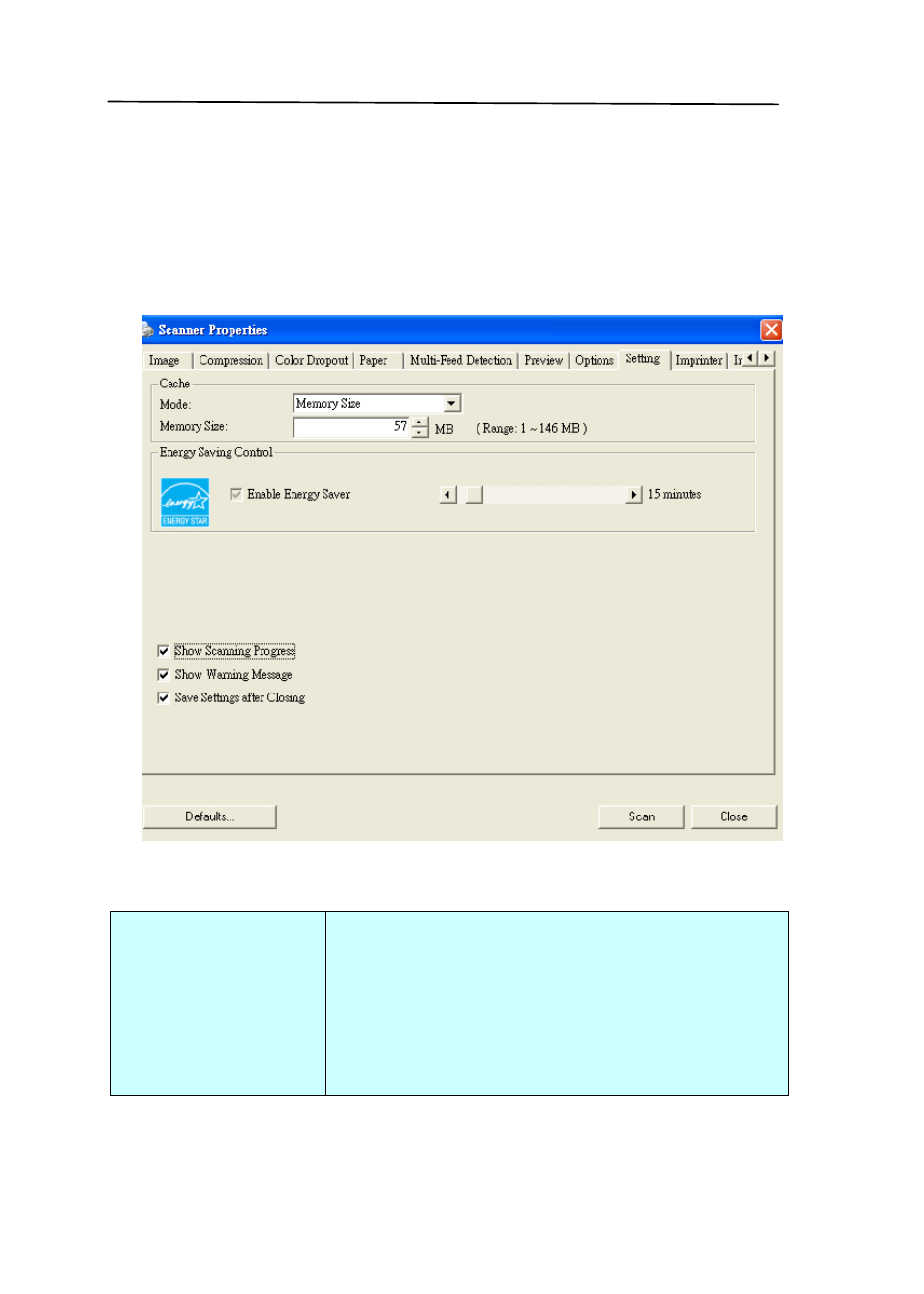 9 the setting tab, The setting tab -55 | Avision AV3200U+ (DF-0902H) User Manual | Page 79 / 104