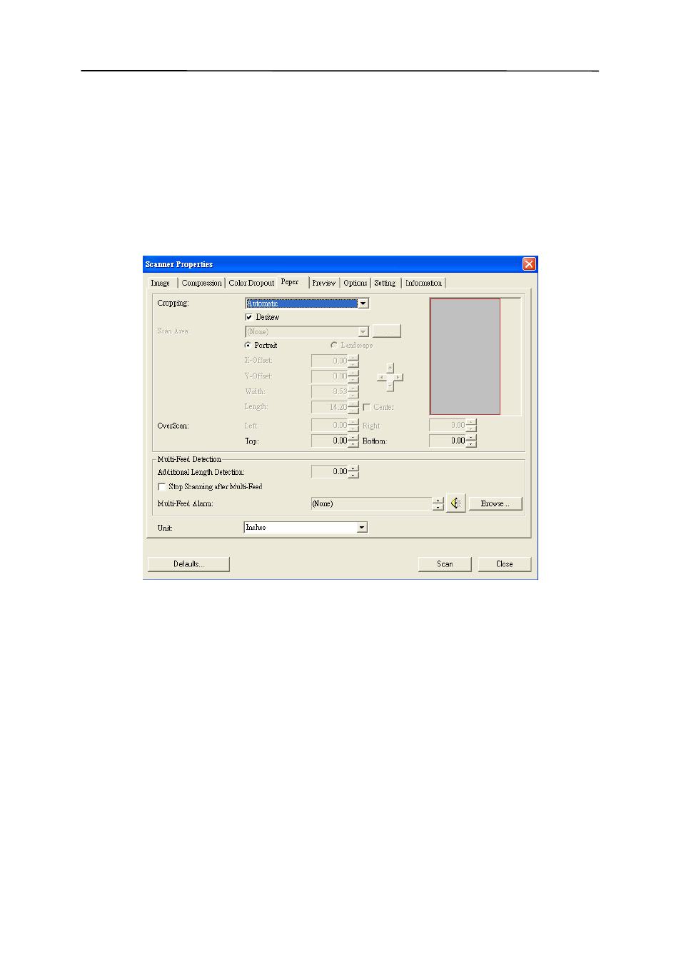 The paper tab, The paper tab -22 | Avision AV320 (FT-0604H) User Manual | Page 49 / 79