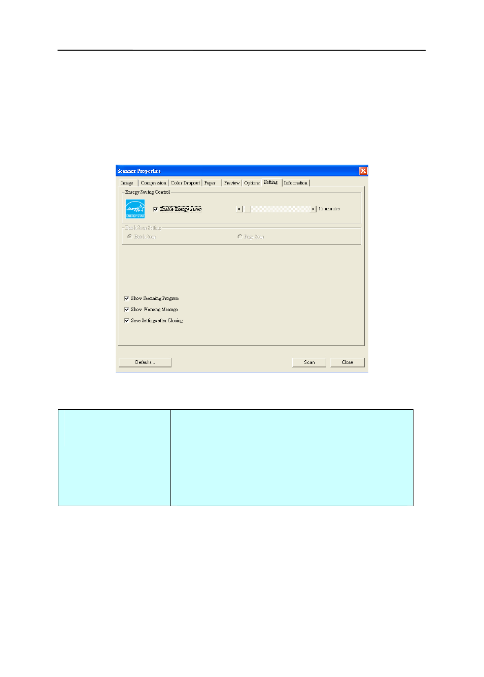 The setting tab, The setting tab -38 | Avision AV320 (FT-0604H) User Manual | Page 65 / 79