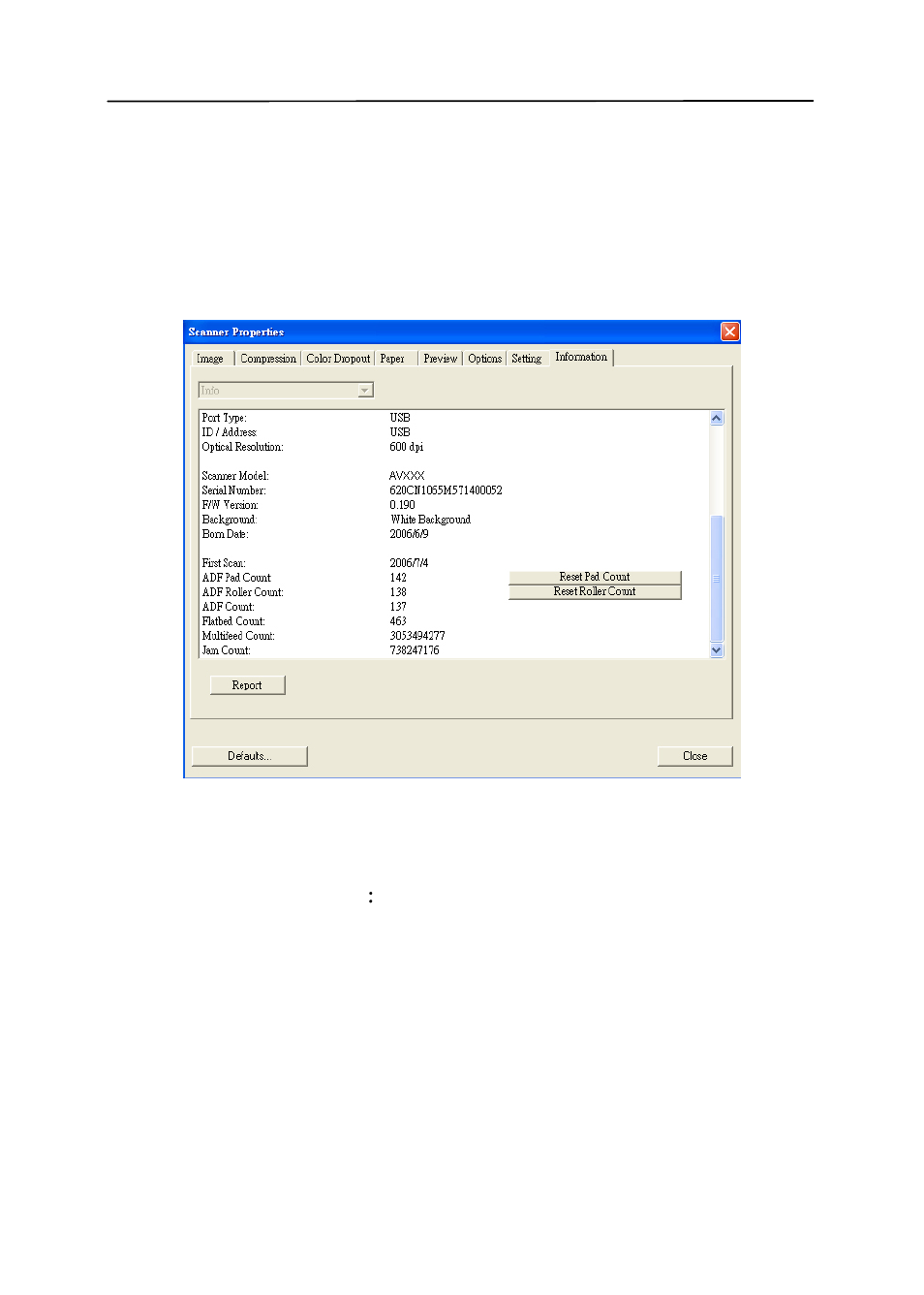 The information tab, The information tab -41 | Avision AV320 (FT-0604H) User Manual | Page 68 / 79