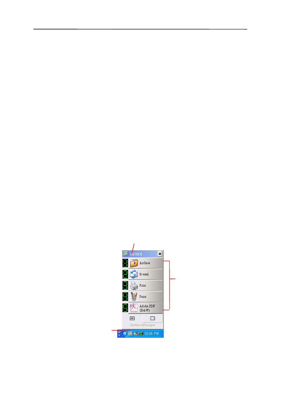 Installing button manager, Checking the button configurations before scanning, Installing button manager -2 | Checking the button configurations before, Scanning -2 | Avision AV320 (FT-0604H) User Manual | Page 71 / 79