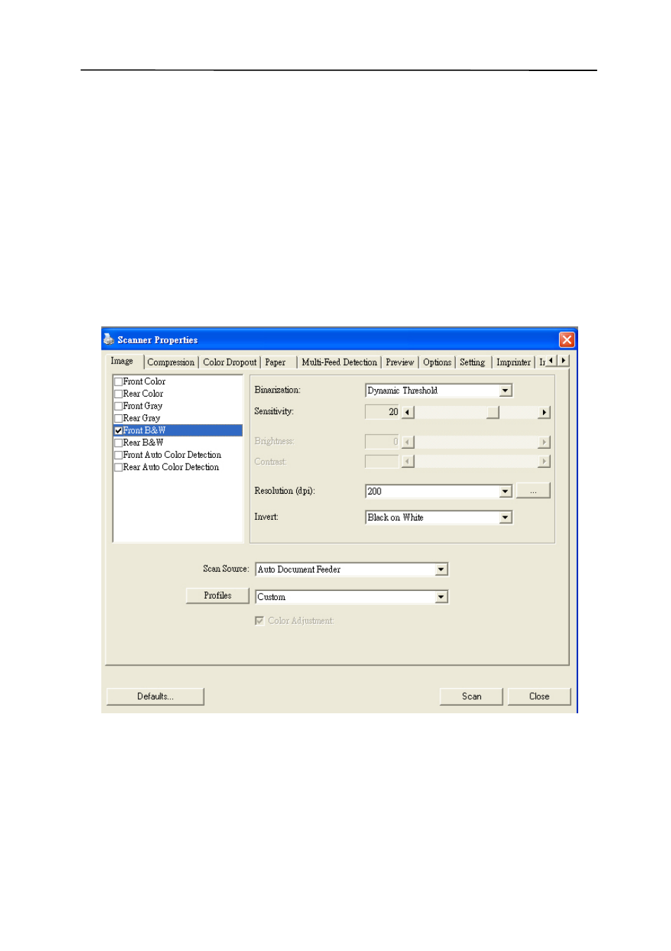 The image tab -4 | Avision AV220D2+ (FF-0901H) User Manual | Page 30 / 106