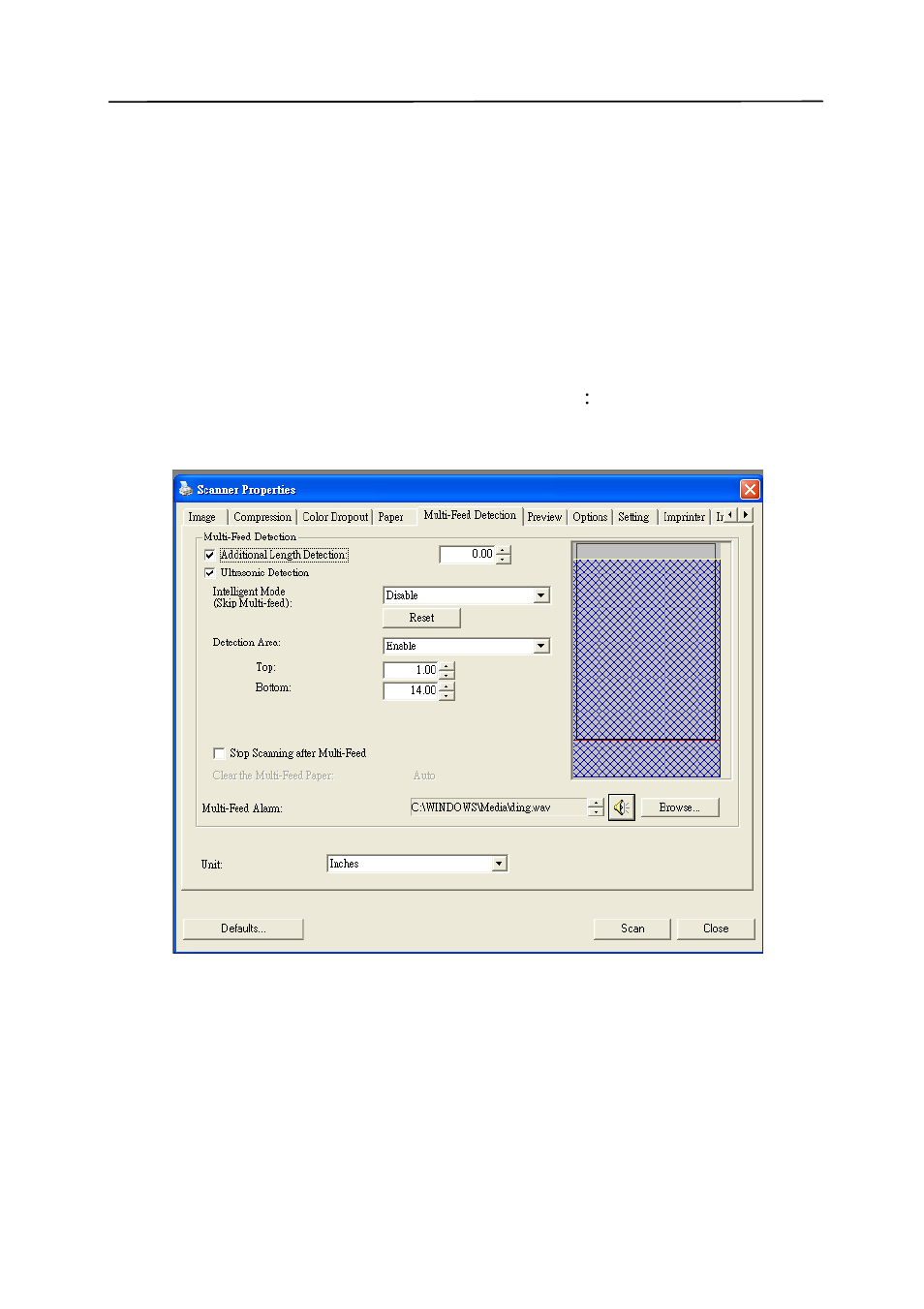 The multi-feed detection tab -35 | Avision AV220D2+ (FF-0901H) User Manual | Page 61 / 106