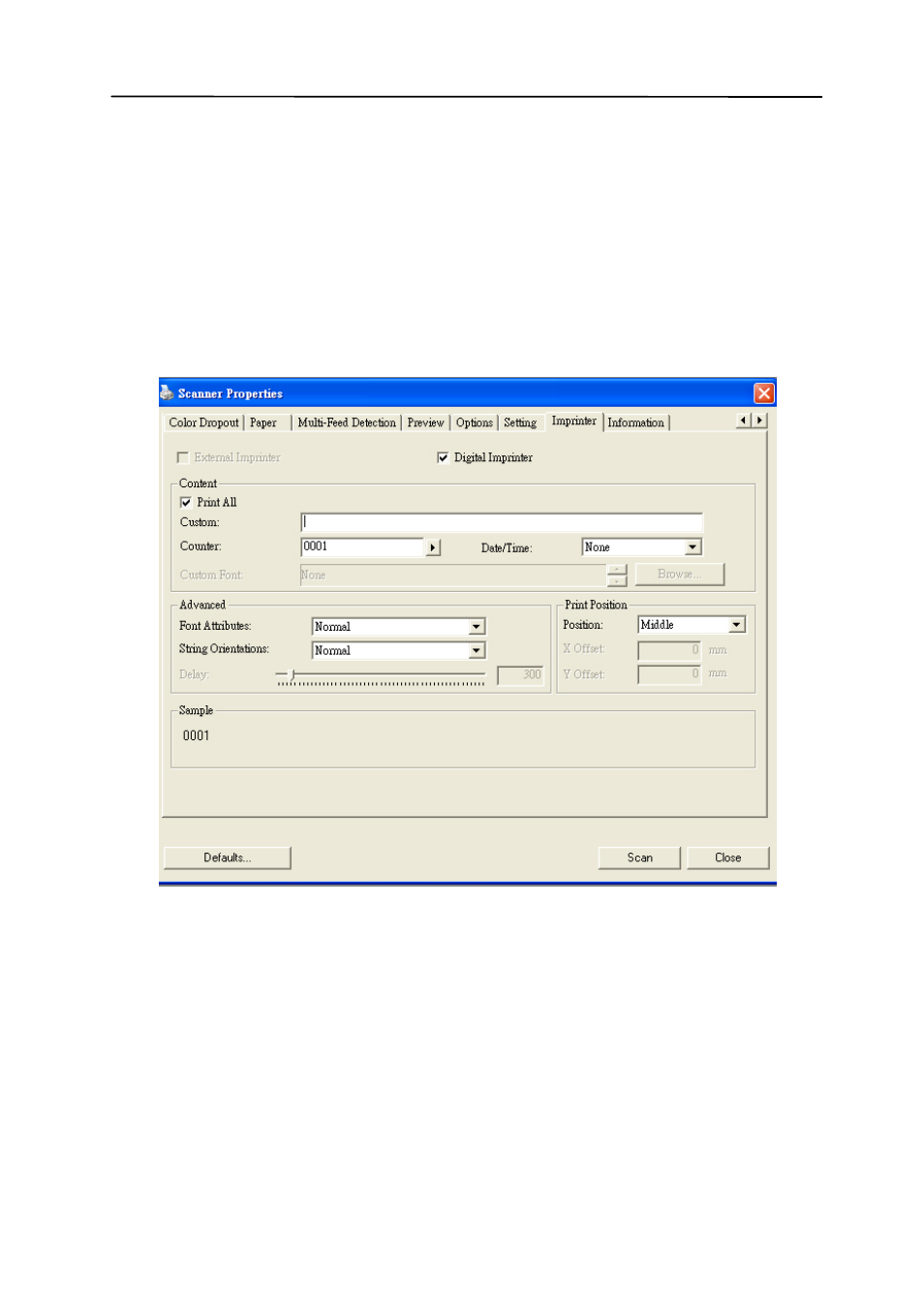 The imprinter tab -58 | Avision AV220D2+ (FF-0901H) User Manual | Page 84 / 106