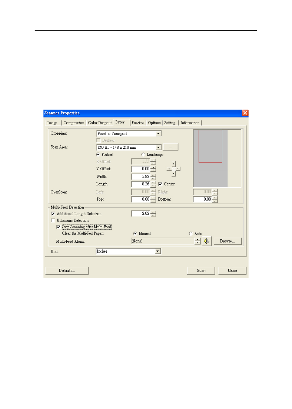 5 the paper tab, The paper tab -26 | Avision AV220C2 (300500003) User Manual | Page 51 / 95