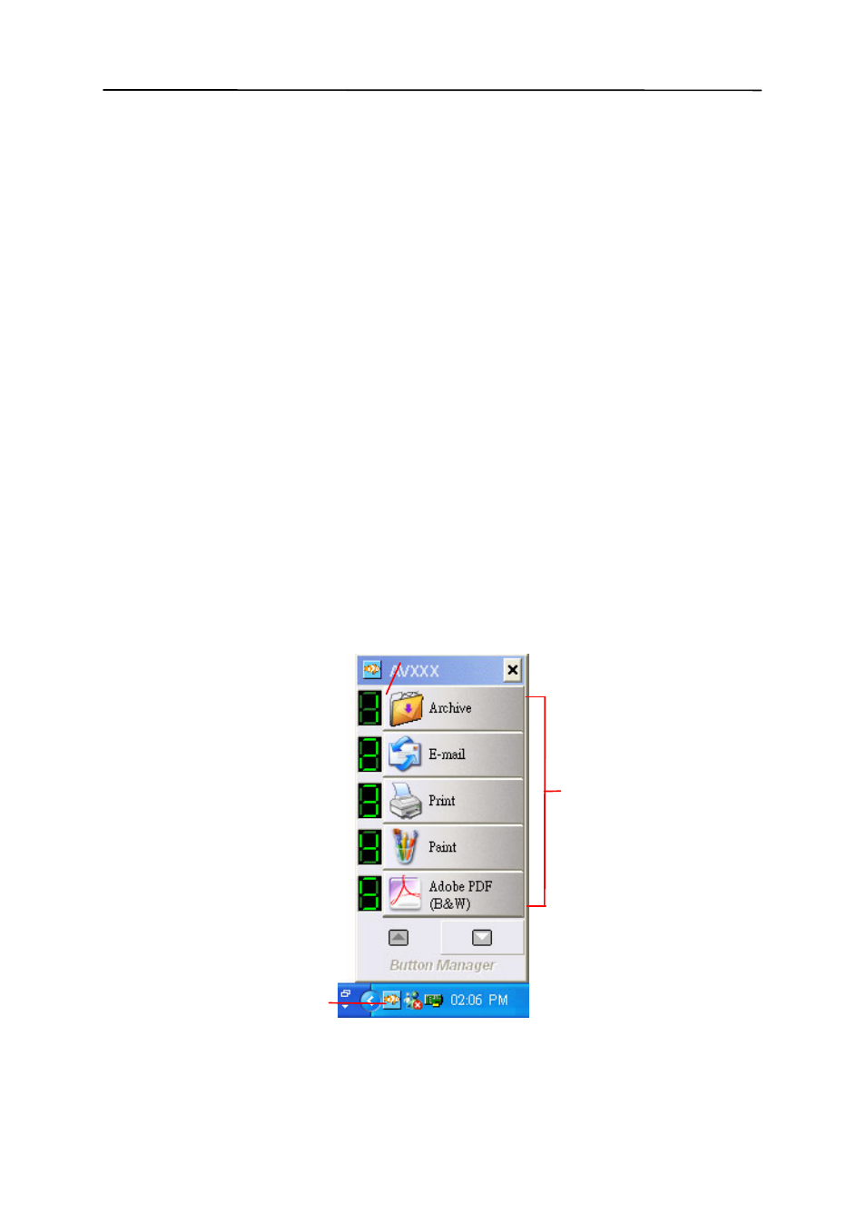 2 checking the button configurations before, Scanning -2 | Avision AV220C2 (300500003) User Manual | Page 77 / 95