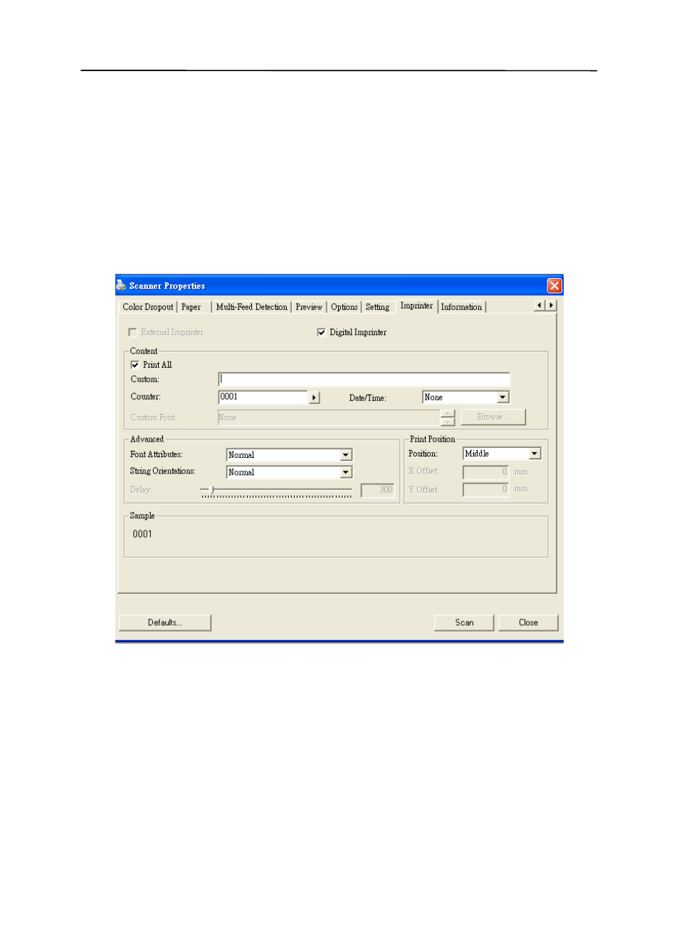 10 the imprinter tab, The imprinter tab -58 | Avision AV210D2+ (FF-1001H) User Manual | Page 83 / 106