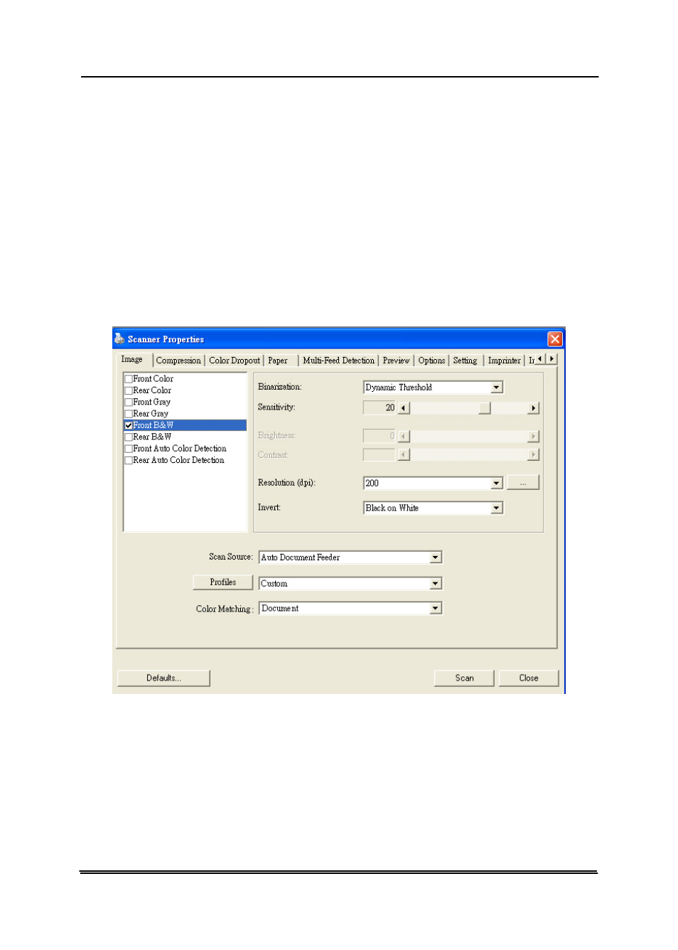 2 the image tab, The image tab -4 | Avision AV620C2+ (DF-1015S/DF-1004S) User Manual | Page 26 / 115