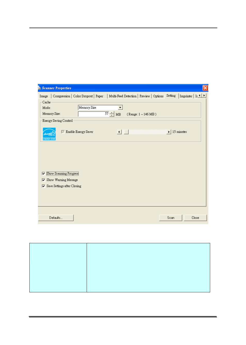 9 the setting tab, The setting tab -54 | Avision AV620C2+ (DF-1015S/DF-1004S) User Manual | Page 76 / 115