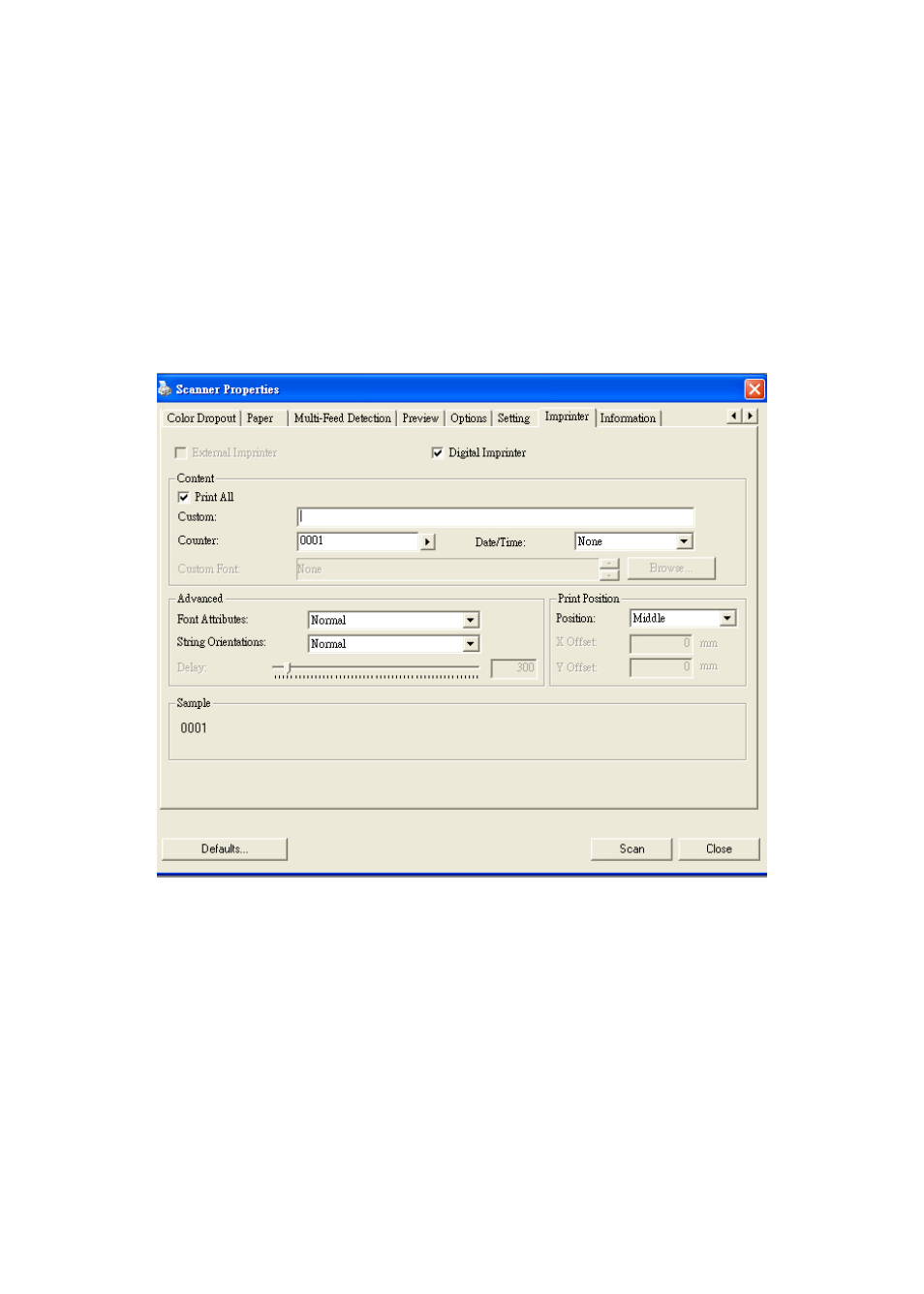 10 the imprinter tab, The imprinter tab -58 | Avision AV50F (FF-0803S) User Manual | Page 87 / 116