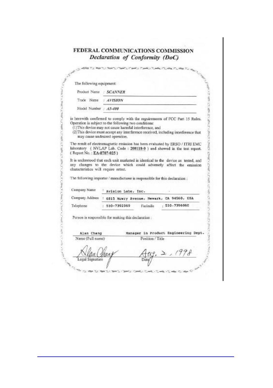 Avision AVA3 400 User Manual | Page 4 / 64