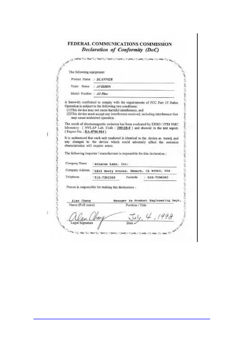 Avision AVA3 400 User Manual | Page 5 / 64