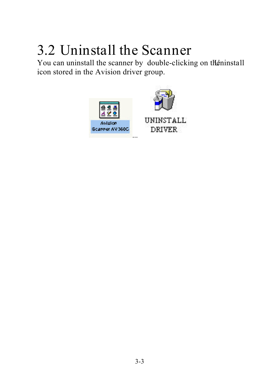 2 uninstall the scanner | Avision AV360C User Manual | Page 14 / 31