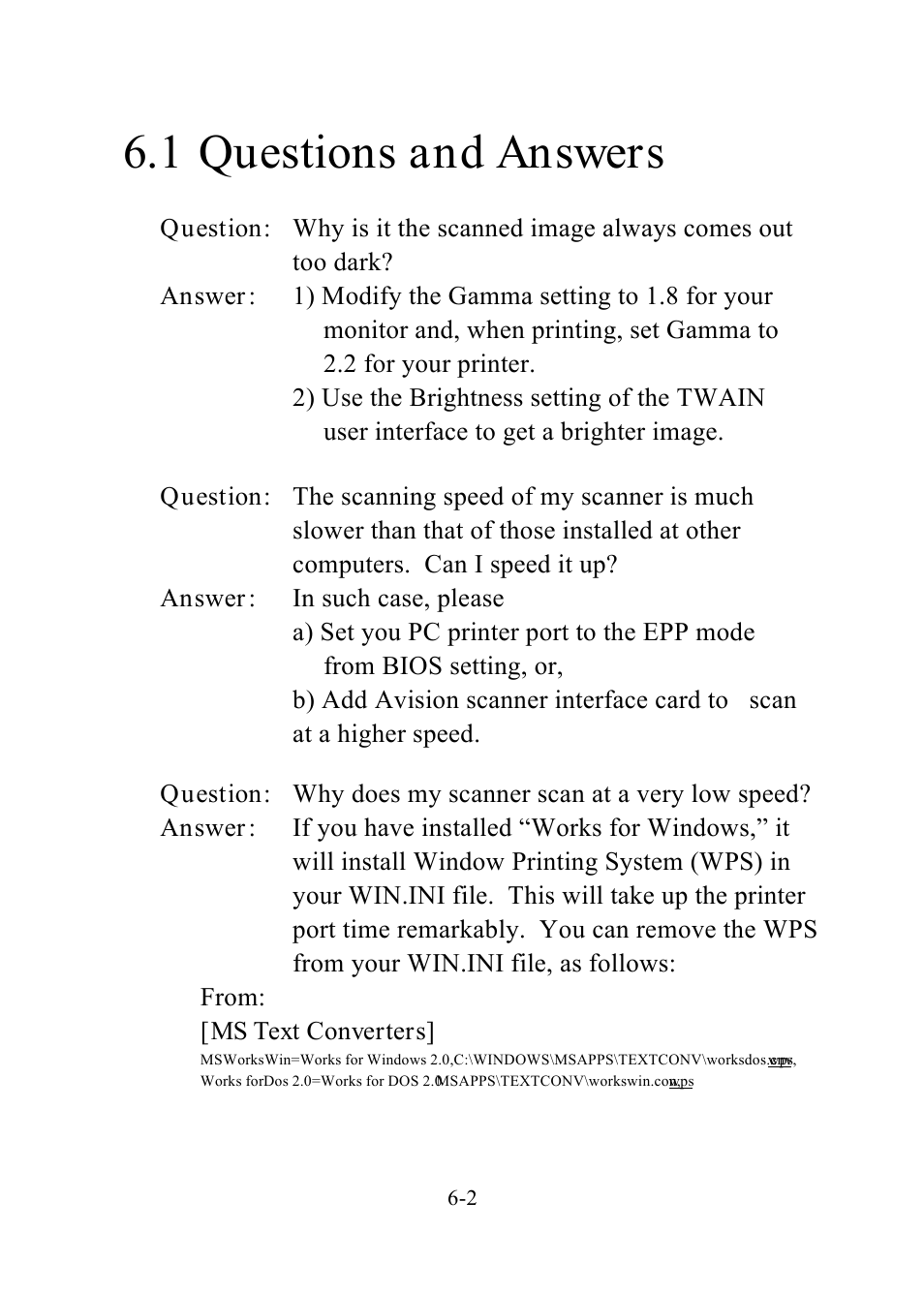 1 questions and answers | Avision AV360C User Manual | Page 25 / 31