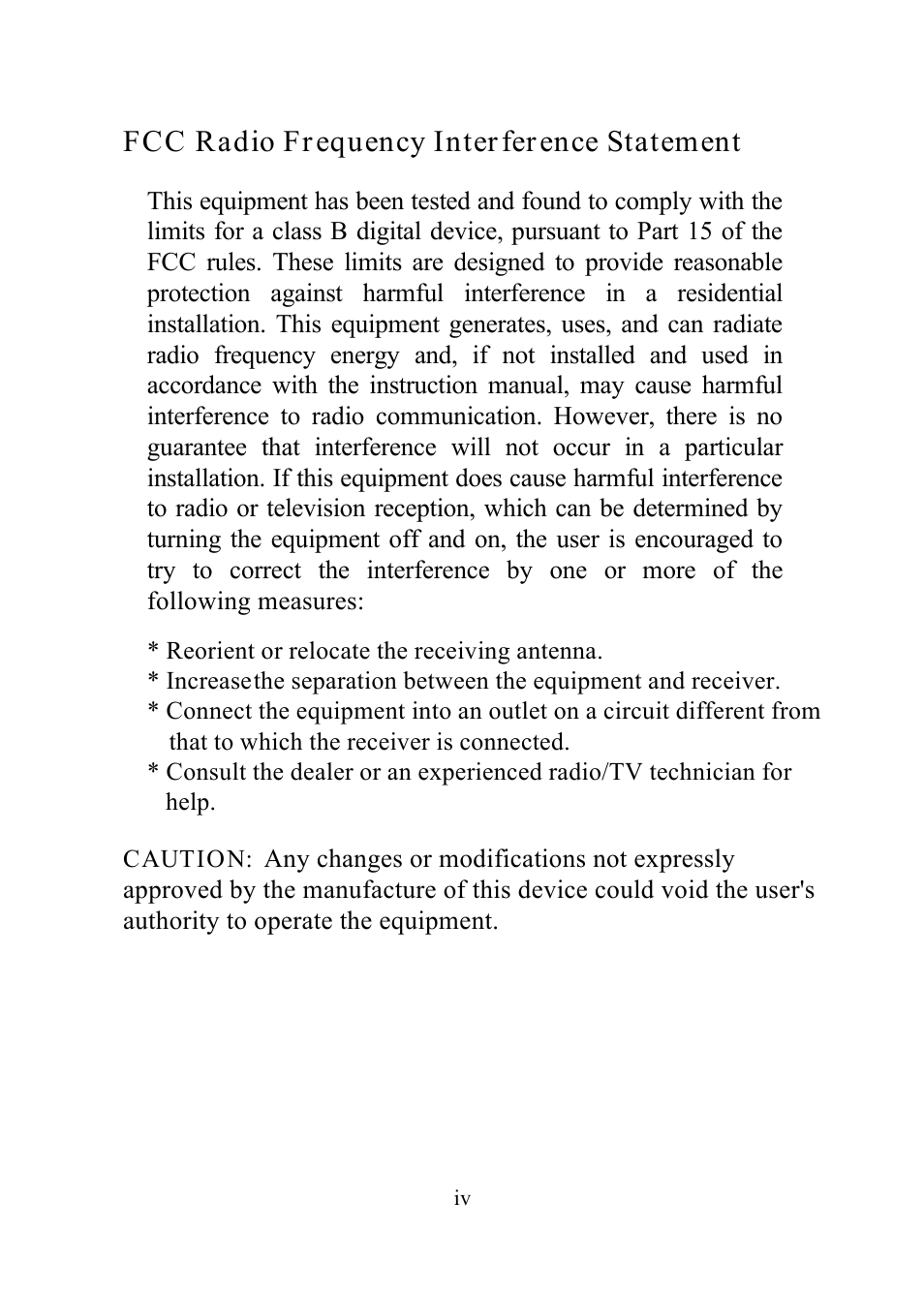 Fcc radio frequency interference statement | Avision AV360C User Manual | Page 4 / 31