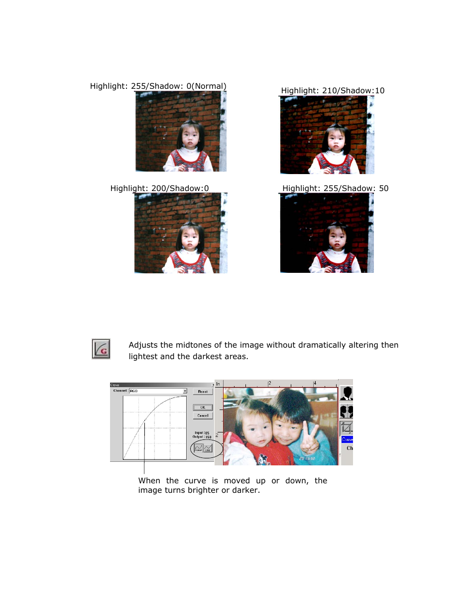 Adjusting the brightness curve | Avision @V2800 User Manual | Page 113 / 170