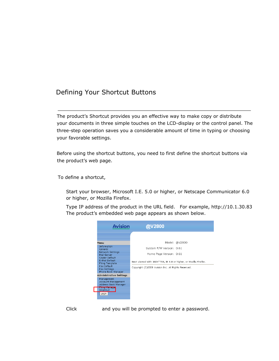 Appendix, Defining your shortcut buttons | Avision @V2800 User Manual | Page 140 / 170