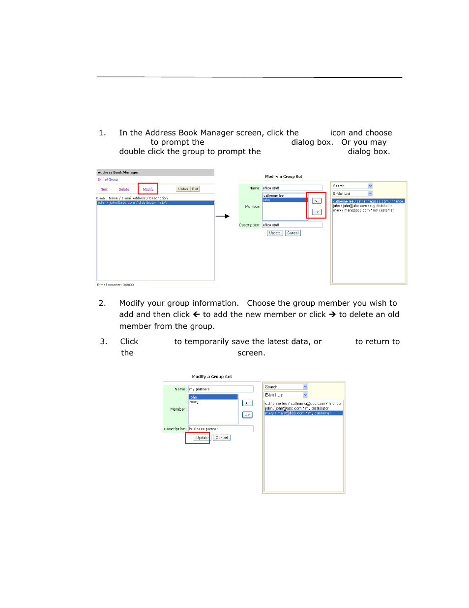 Modifying a group | Avision @V2800 User Manual | Page 153 / 170