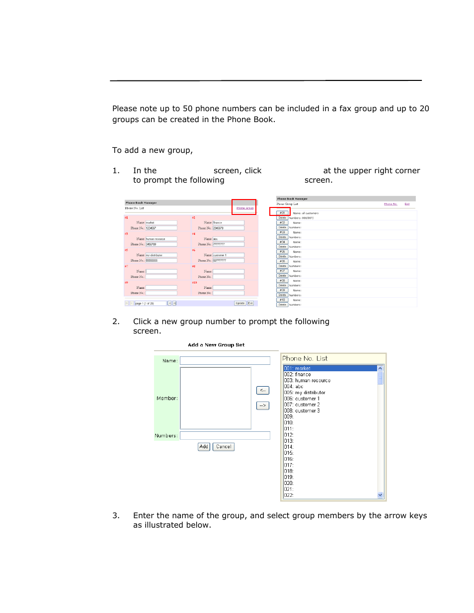 Adding a new fax group | Avision @V2800 User Manual | Page 158 / 170