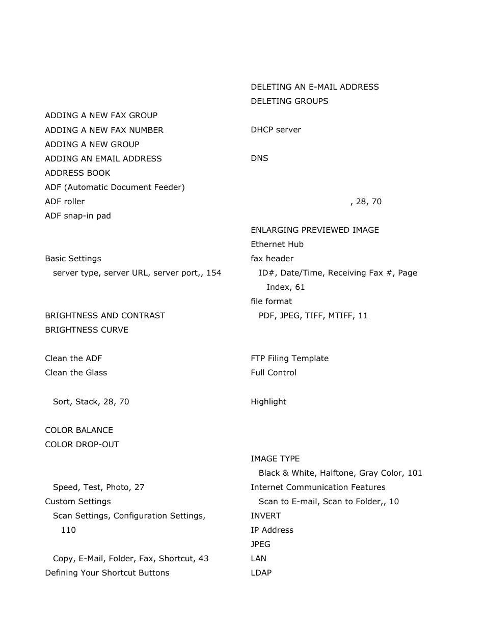Index | Avision @V2800 User Manual | Page 169 / 170