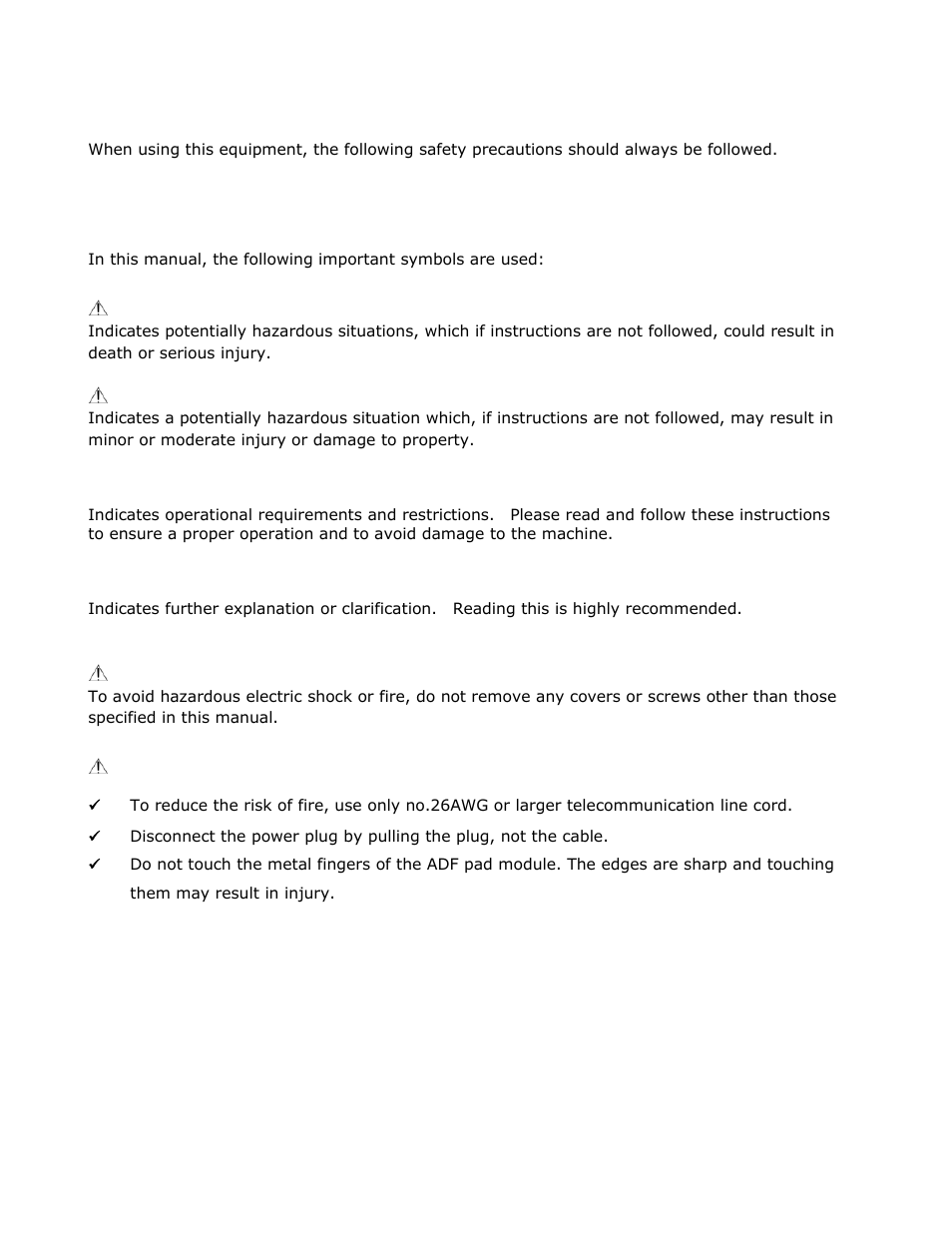 Safety information | Avision @V2800 User Manual | Page 2 / 170