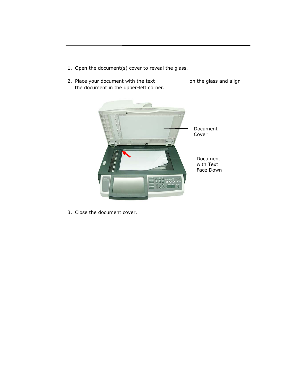 Placing document(s) on the glass | Avision @V2800 User Manual | Page 73 / 170