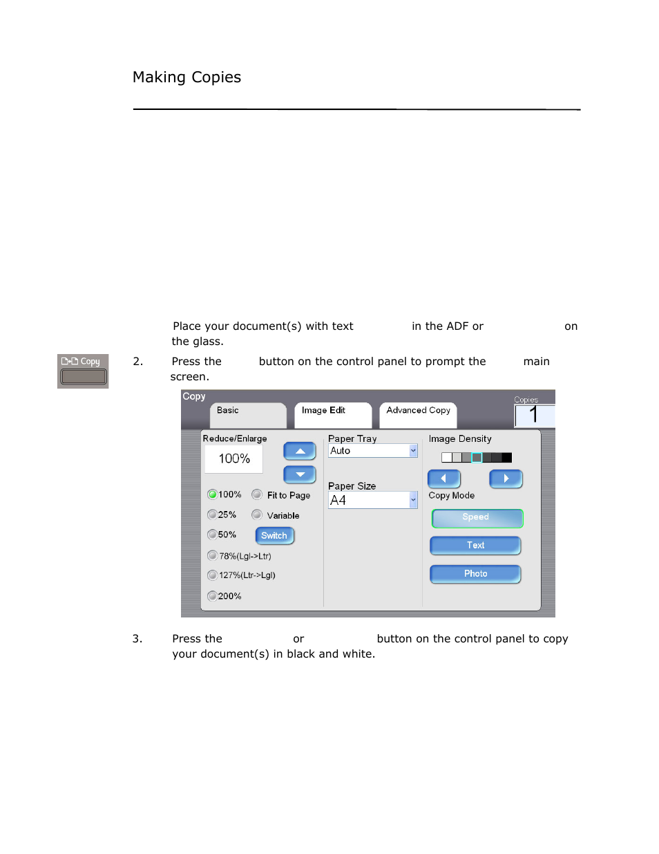 Making copies, Basic operation | Avision @V2800 User Manual | Page 74 / 170