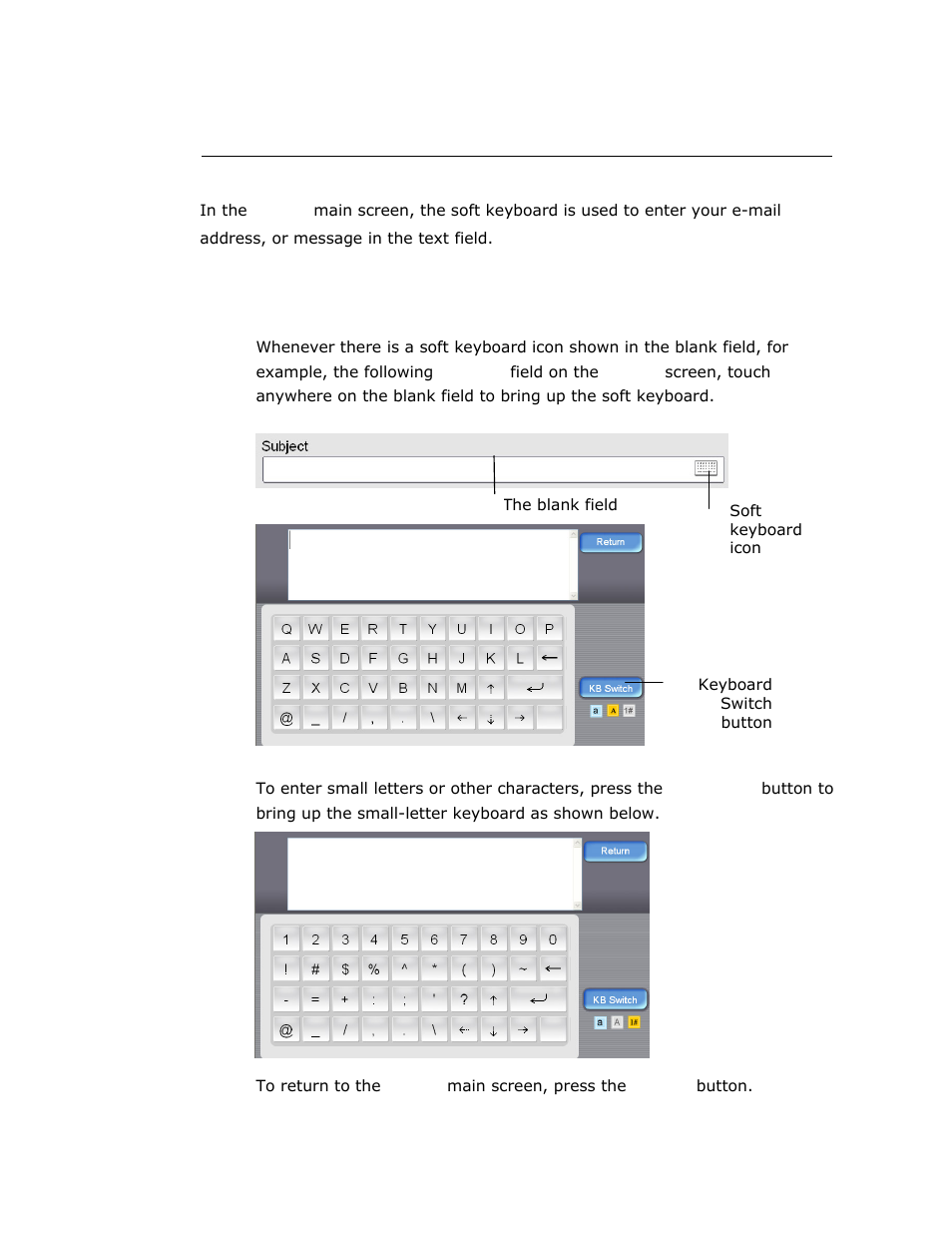 Using the soft keyboard | Avision @V2800 User Manual | Page 87 / 170