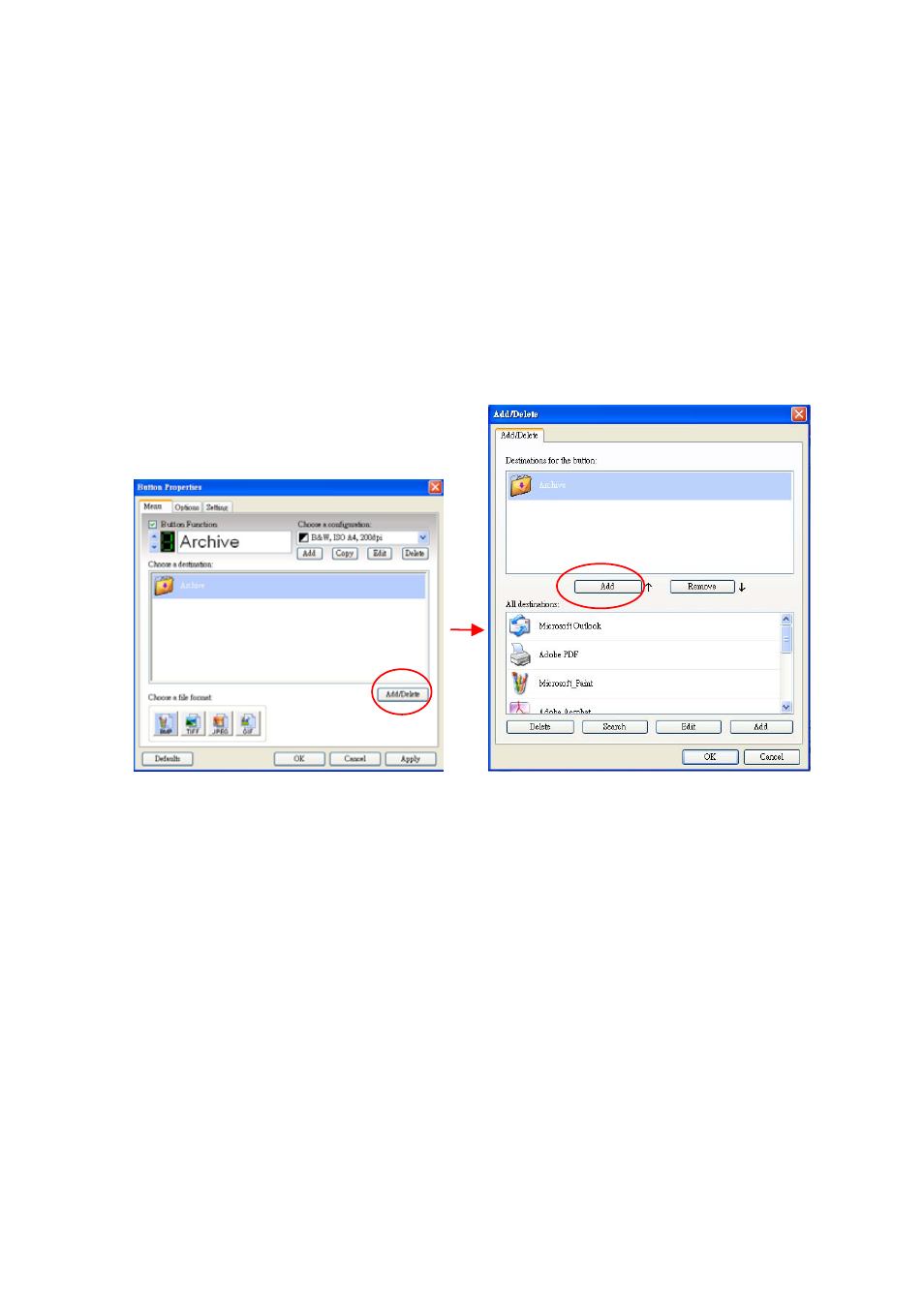 4 adding a new destination application, 4 adding a new destination application -5 | Avision IS25 manual User Manual | Page 111 / 128