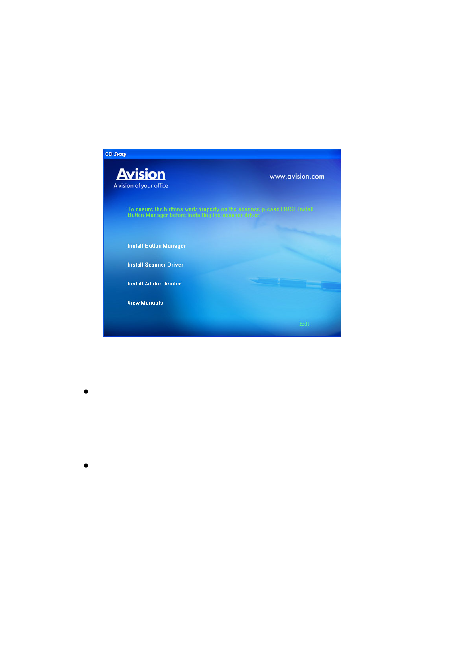 Installing the scanner driver -2 | Avision IS25 manual User Manual | Page 32 / 128