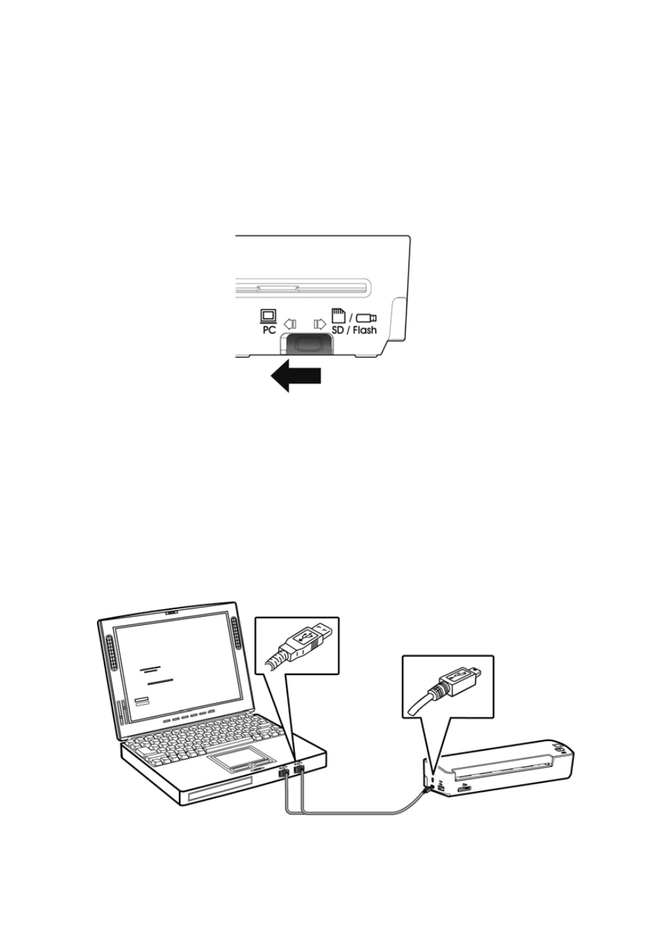 Switching to “pc” mode -4, Connecting to computer -4 | Avision IS25 manual User Manual | Page 34 / 128