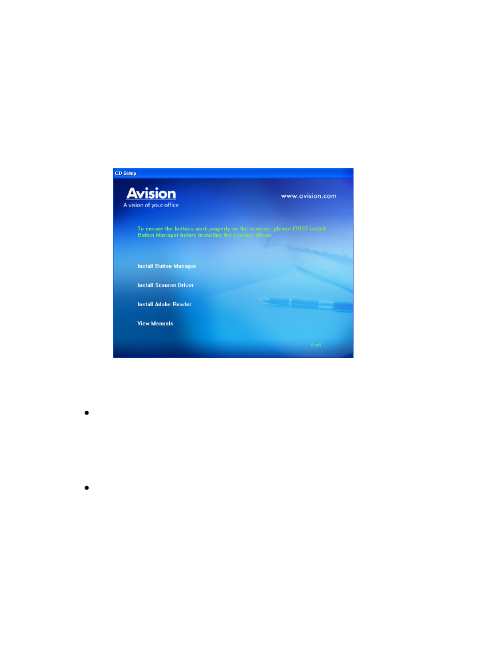 Installing the scanner driver -2 | Avision AV36 (FL-0914S) User Manual | Page 10 / 95