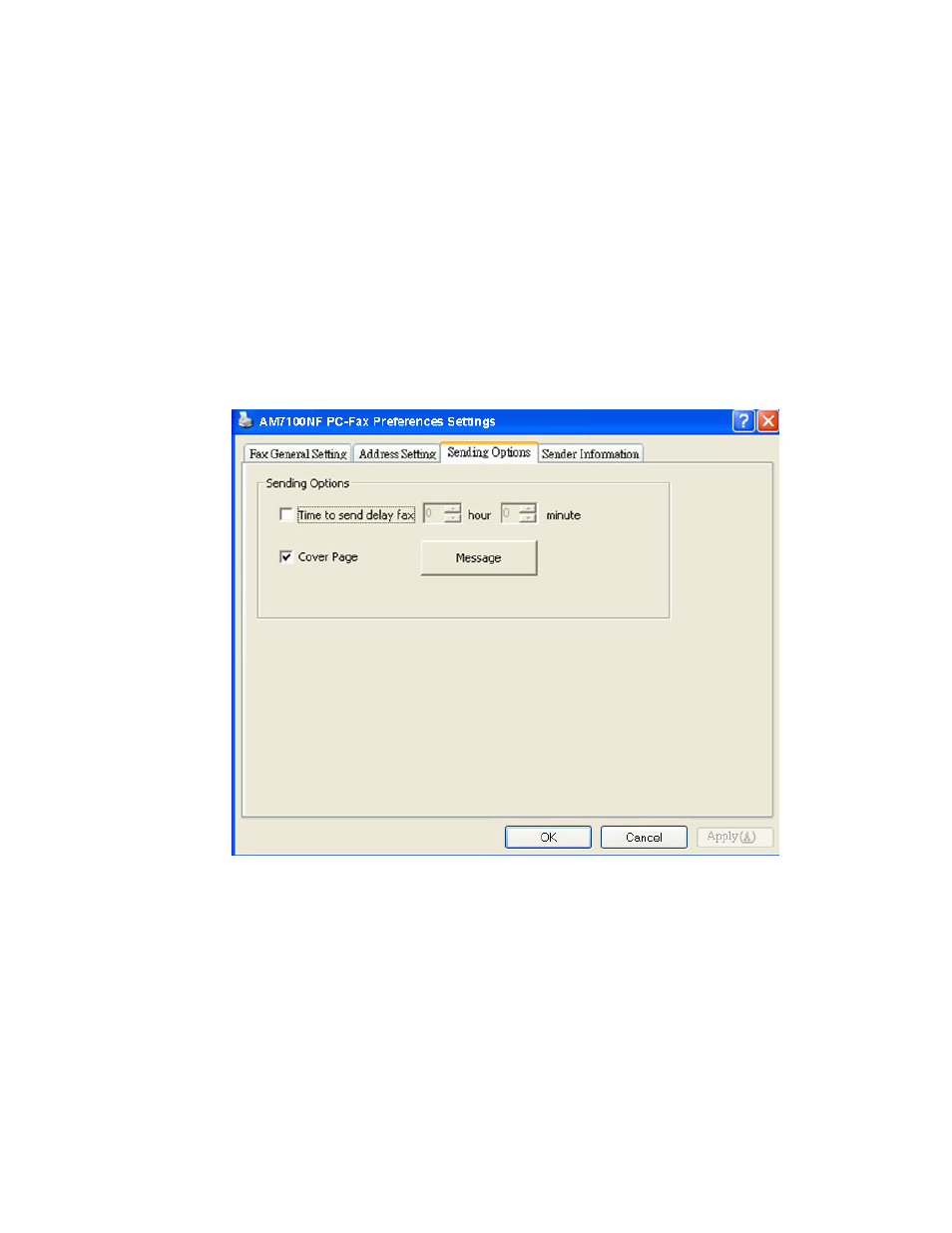 The sending options tab | Avision AM7100NF User Manual User Manual | Page 135 / 208