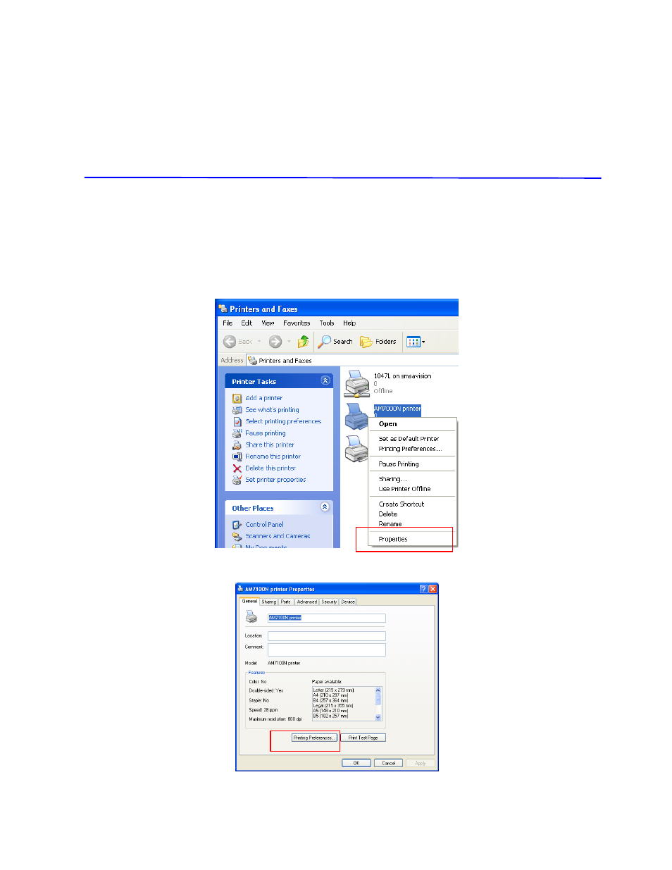 Accessing the printer driver properties, How to access the printer driver properties | Avision AM7100NF User Manual User Manual | Page 137 / 208