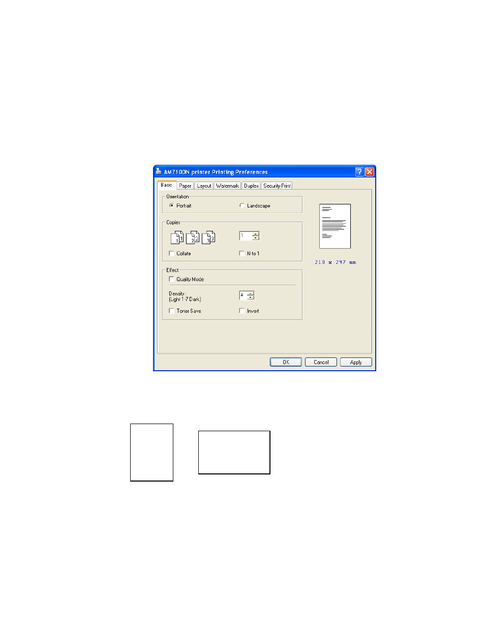 Using the printer preferences dialog box, The basic tab | Avision AM7100NF User Manual User Manual | Page 139 / 208