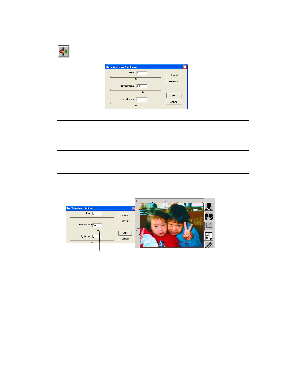 Changing color hue/saturation/lightness | Avision AM7100NF User Manual User Manual | Page 160 / 208