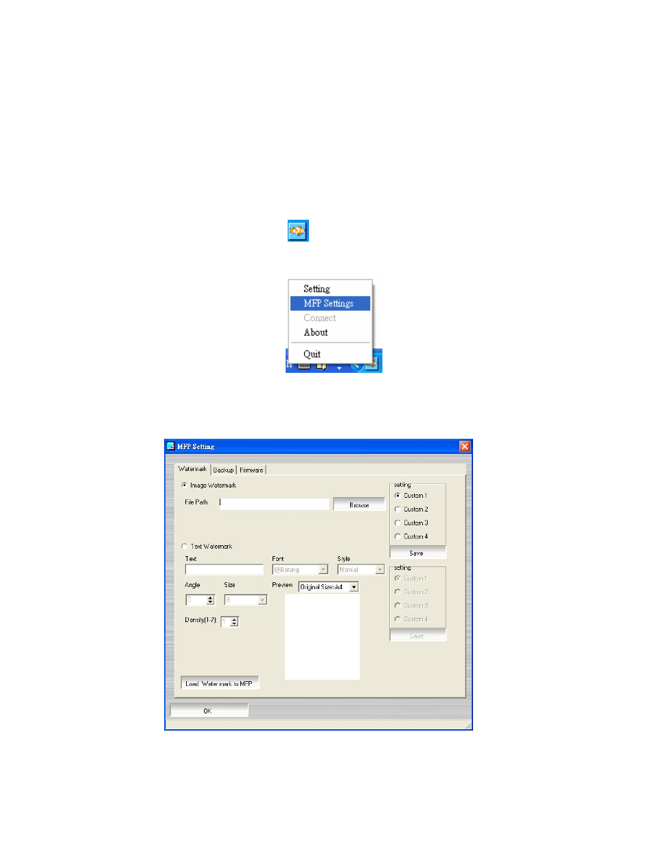 Using the mfp settings | Avision AM7100N (MT-0904B) User Manual | Page 134 / 153