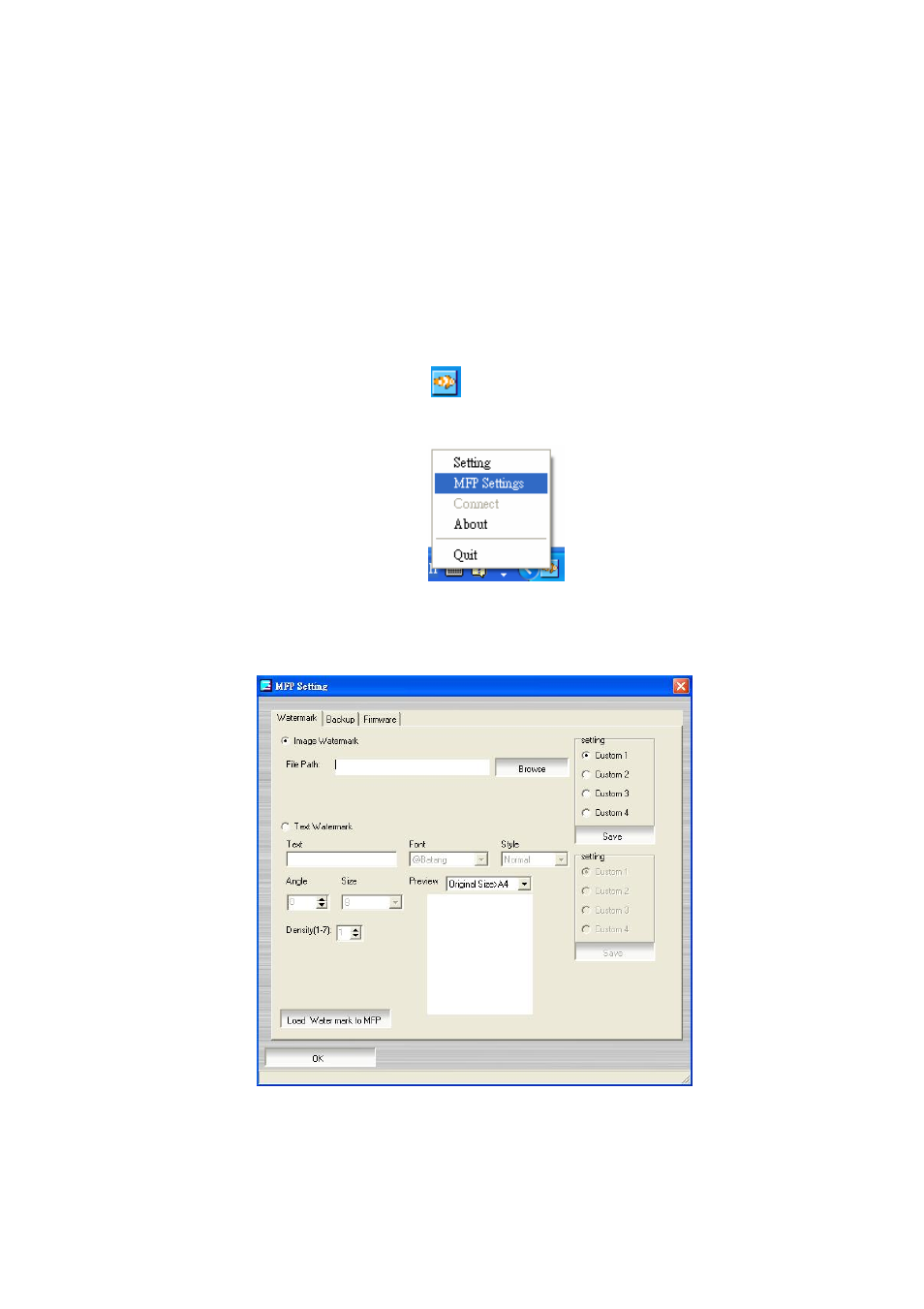 Using the mfp settings | Avision AM7000N (MT-0904B) User Manual | Page 105 / 122