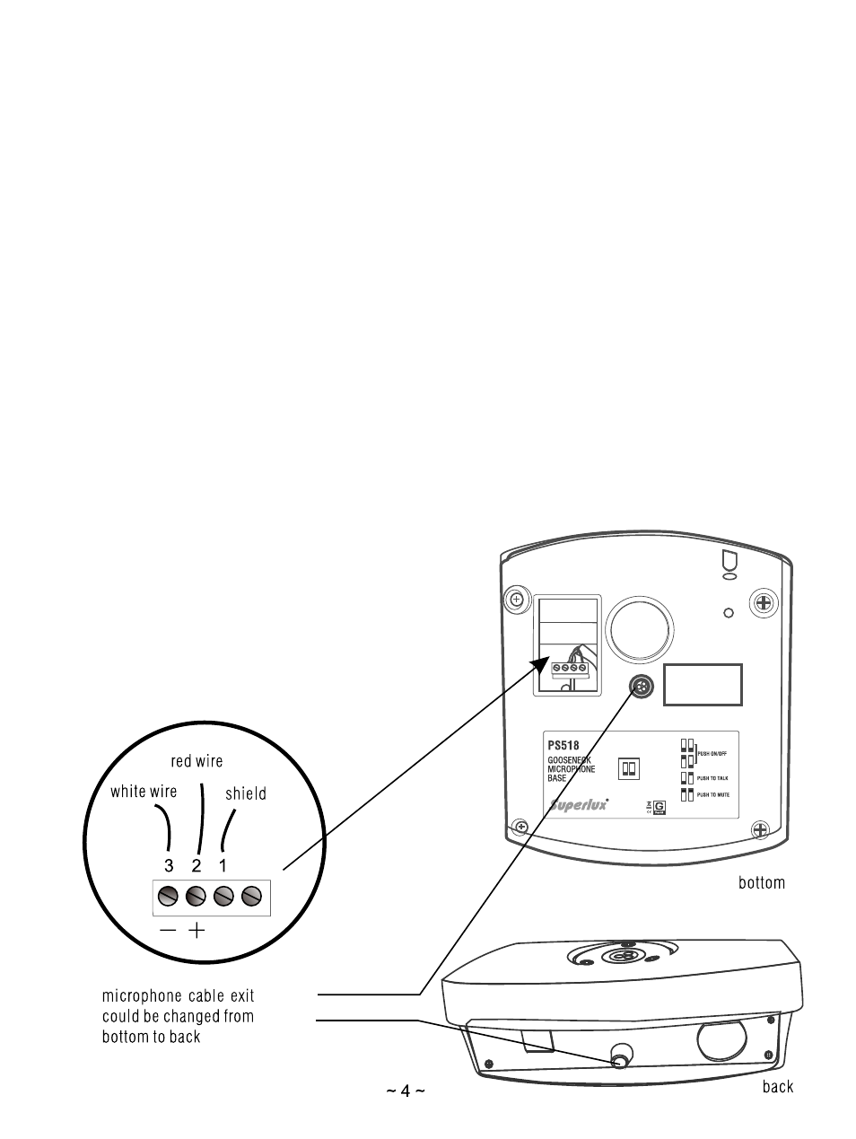 Avlex PS518 Gooseneck Microphone Desk Stand User Manual | Page 4 / 8