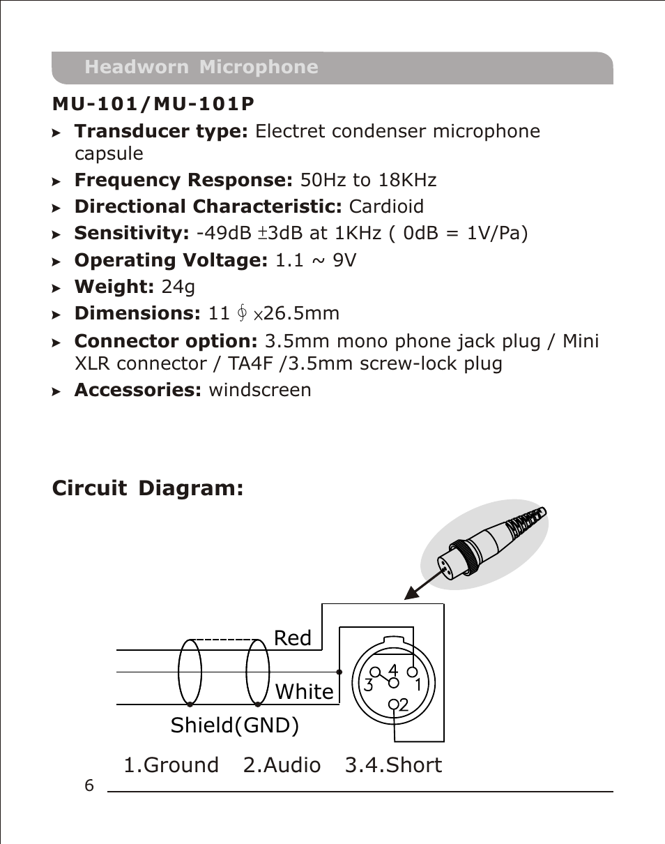 頁面 8 | Avlex MU-53HNX Headworn Microphone User Manual | Page 8 / 10