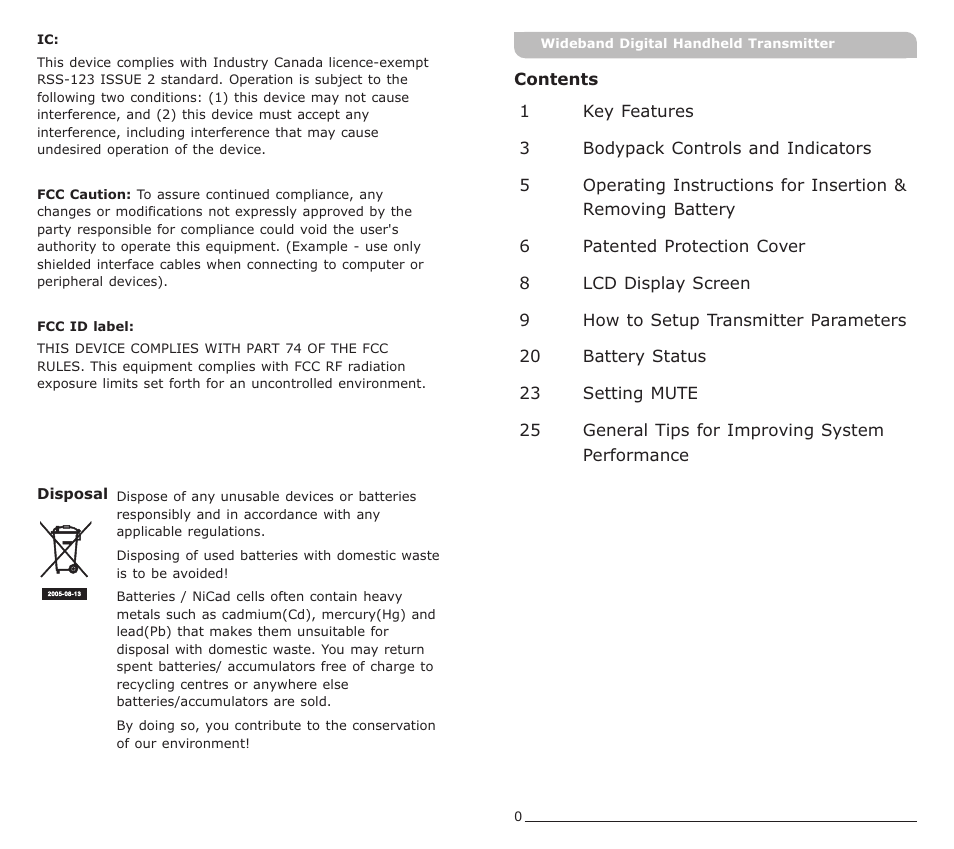 頁面 2 | Avlex ACT-80H Wideband Digital Handheld Transmitter User Manual | Page 2 / 15