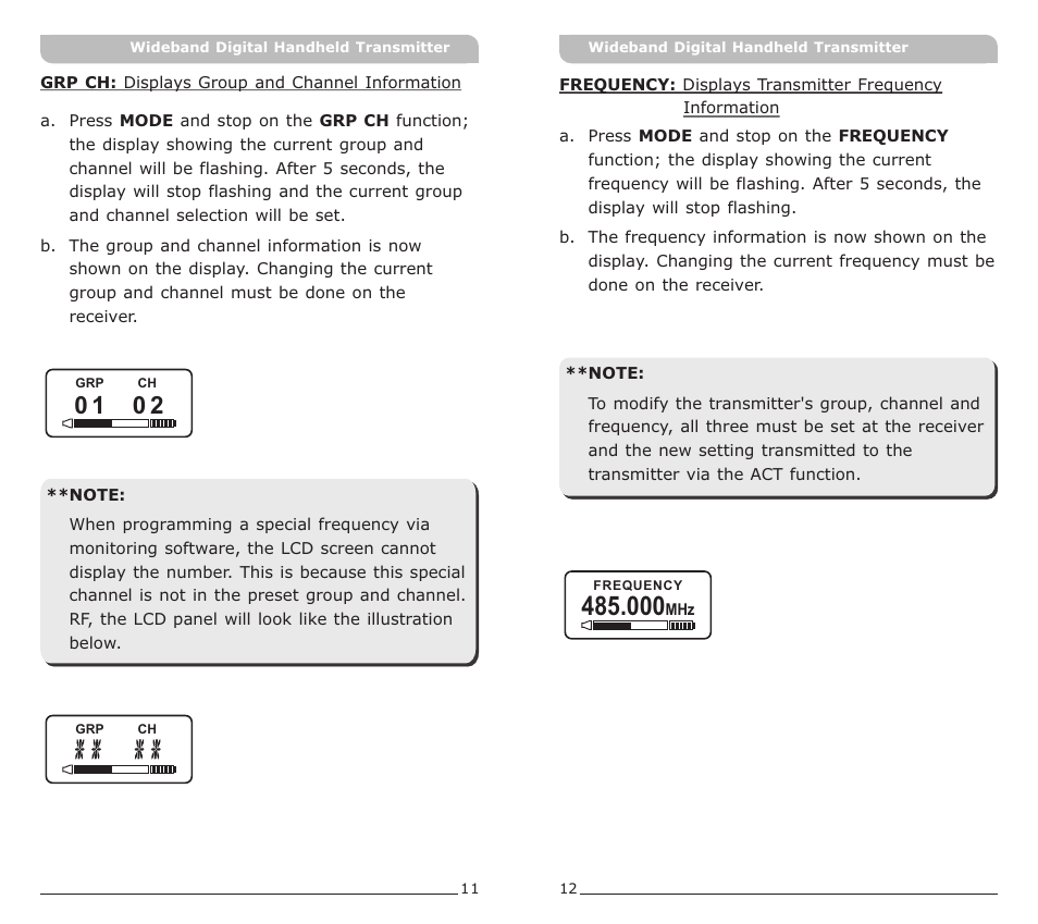 頁面 8 | Avlex ACT-80H Wideband Digital Handheld Transmitter User Manual | Page 8 / 15