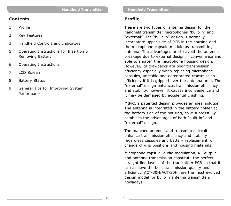 頁面 2 | Avlex ACT-30Hr Handheld Transmitter Microphone User Manual | Page 2 / 7