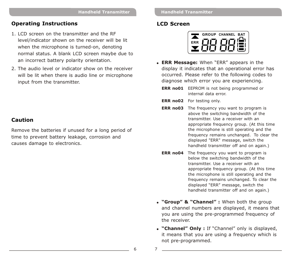 頁面 5 | Avlex ACT-30Hr Handheld Transmitter Microphone User Manual | Page 5 / 7