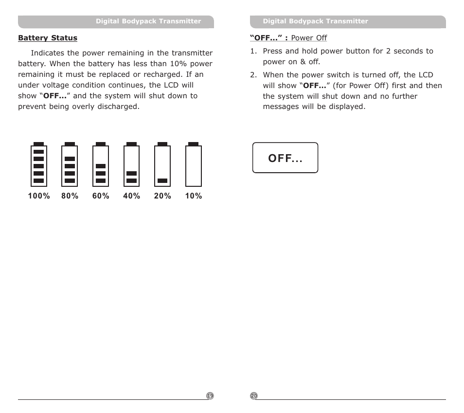 頁面 12 | Avlex ACT-80T Wideband Digital Bodypack Transmitter User Manual | Page 12 / 17