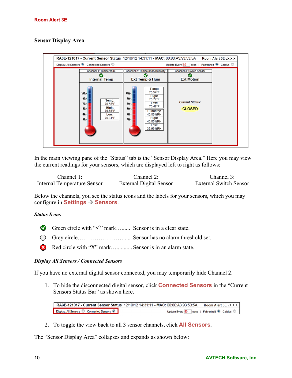 AVTECH Room Alert 3E Monitor (RA3E-ES0-BAS) User Manual | Page 14 / 48